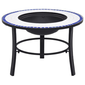 VidaXL Mosaic Fire Pit 68 cm Ceramic Blue And White