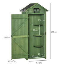 Load image into Gallery viewer, Garden Shed Vertical Utility 3 Shelves Shed Wood Outdoor Garden Tool Storage Unit
