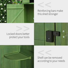 Load image into Gallery viewer, Garden Shed Vertical Utility 3 Shelves Shed Wood Outdoor Garden Tool Storage Unit
