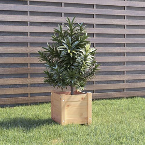 VidaXL Garden Planter 31 x 31 x 31 cm Solid Pinewood White