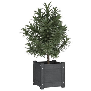 VidaXL Garden Planter 31 x 31 x 31 cm Solid Pinewood Grey