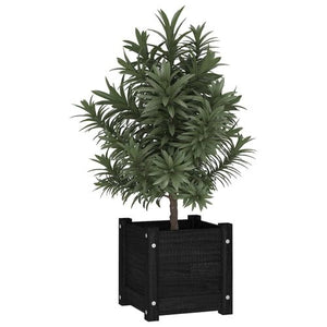 VidaXL Garden Planter 31 x 31 x 31 cm Solid Pinewood Black