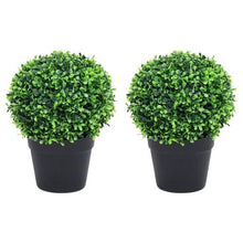 Load image into Gallery viewer, 32 Artificial Boxwood Plants x  2 Pack With Pots Ball Shaped
