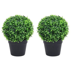 32 Artificial Boxwood Plants x  2 Pack With Pots Ball Shaped