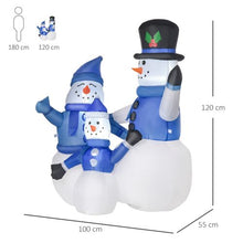 Load image into Gallery viewer, 4 ft Inflatable Christmas Snowmen Family Xmas LED Outdoor Indoor s Yard
