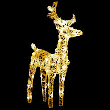 Load image into Gallery viewer, VidaXL Reindeers &amp; Sleigh Christmas Decoration Acrylic GOLD LIGHTS 2/ 4 / 6
