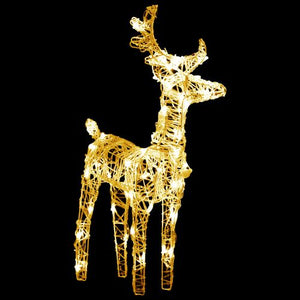 VidaXL Reindeers & Sleigh Christmas Decoration Acrylic GOLD LIGHTS 2/ 4 / 6