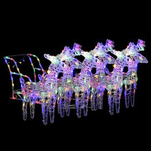 Load image into Gallery viewer, VidaXL Reindeers &amp; Sleigh Christmas Decoration Acrylic MULTICOLOURED LIGHTS 2/ 4 / 6
