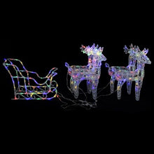 Load image into Gallery viewer, VidaXL Reindeers &amp; Sleigh Christmas Decoration Acrylic MULTICOLOURED LIGHTS 2/ 4 / 6
