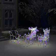 Load image into Gallery viewer, VidaXL Reindeers &amp; Sleigh Christmas Decoration Acrylic MULTICOLOURED LIGHTS 2/ 4 / 6
