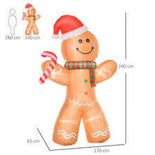 Load image into Gallery viewer, 8 ft Christmas Inflatable Gingerbread Man Lighted Indoor Outdoor
