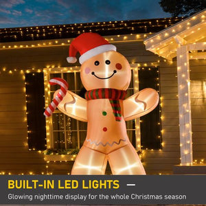 8 ft Christmas Inflatable Gingerbread Man Lighted Indoor Outdoor