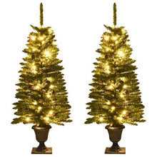 Load image into Gallery viewer, VidaXL Artificial Christmas Trees 2 pcs with Wreath, Garland and LEDs
