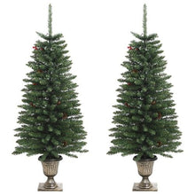 Load image into Gallery viewer, VidaXL Artificial Christmas Trees 2 pcs with Wreath, Garland and LEDs
