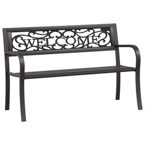 VidaXL Welcome Garden Bench 125 cm Black Steel