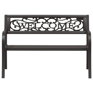 VidaXL Welcome Garden Bench 125 cm Black Steel