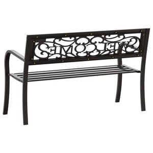 VidaXL Welcome Garden Bench 125 cm Black Steel