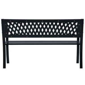 VidaXL  Diamond Garden Bench 125 cm Black Steel