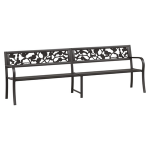 VidaXL Rose Garden Bench 125 cm Black Steel - TWO SIZES AVAILABLE