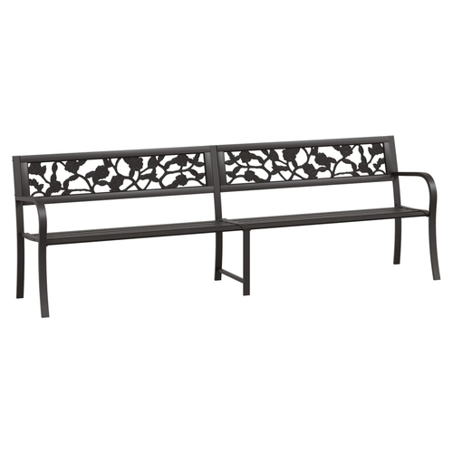 VidaXL Rose Garden Bench 125 cm Black Steel - TWO SIZES AVAILABLE