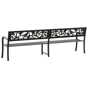 VidaXL Rose Garden Bench 125 cm Black Steel - TWO SIZES AVAILABLE