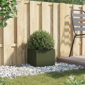 VidaXL Olive Green Planter Cold-rolled Steel - MULTIPLE SIZES AVAILABLE