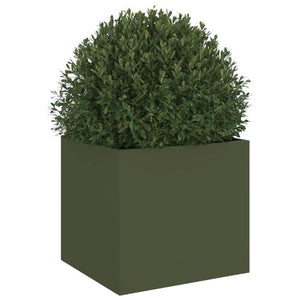 VidaXL Olive Green Planter Cold-rolled Steel - MULTIPLE SIZES AVAILABLE