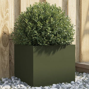 VidaXL Olive Green Planter Cold-rolled Steel - MULTIPLE SIZES AVAILABLE