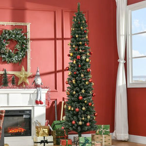 7.5FT Artificial Snow Dipped Christmas Tree Home Decoration Green