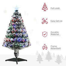 Load image into Gallery viewer, 3ft Artificial Prelit Christmas Tree Snow Tree LED Fiber Optics Green White
