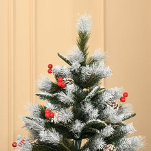 Load image into Gallery viewer, 6FT Artificial SnowDipped Christmas Tree Foldable Berries White Pinecones Green
