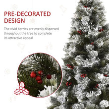 Load image into Gallery viewer, 5 ft Indoor Christmas Tree Artificial Berry Xmas Deco Metal Stand and 184 Tips
