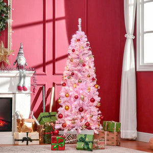 5/6FT Prelit Artificial Pink Christmas Tree 300 LED Light