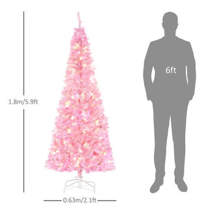 5/6FT Prelit Artificial Pink Christmas Tree 300 LED Light