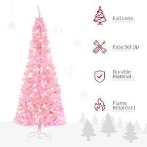 5/6FT Prelit Artificial Pink Christmas Tree 300 LED Light