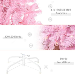 5/6FT Prelit Artificial Pink Christmas Tree 300 LED Light