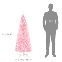 Load image into Gallery viewer, 5/6FT Prelit Artificial Pink Christmas Tree 300 LED Light
