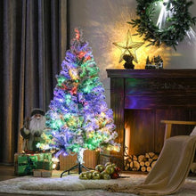 Load image into Gallery viewer, 4.5 ft Artificial Flocked Christmas Tree with LED Lights, Snow Branches
