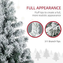 Load image into Gallery viewer, 4.5 ft Artificial Flocked Christmas Tree with LED Lights, Snow Branches
