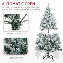 Load image into Gallery viewer, 4.5 ft Artificial Flocked Christmas Tree with LED Lights, Snow Branches
