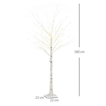 Load image into Gallery viewer, 6ft Artificial White Birch Tree Light 96 Warm White Pre-Lit LED Light HOMCOM
