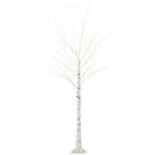 Load image into Gallery viewer, 6ft Artificial White Birch Tree Light 96 Warm White Pre-Lit LED Light HOMCOM
