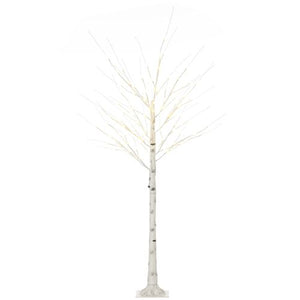 6ft Artificial White Birch Tree Light 96 Warm White Pre-Lit LED Light HOMCOM