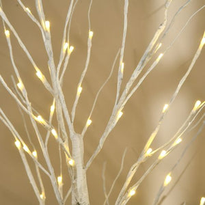 6ft Artificial White Birch Tree Light 96 Warm White Pre-Lit LED Light HOMCOM