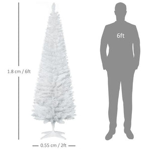 6 ft Slim White Artificial Christmas Tree