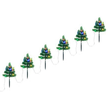 Load image into Gallery viewer, vidaXL Christmas Pathway Trees 6 pcs with Warm White LEDs 45 cm PVC
