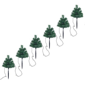 vidaXL Christmas Pathway Trees 6 pcs with Warm White LEDs 45 cm PVC