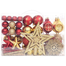 Load image into Gallery viewer, Gold And Red Christmas Baubles Set 108 Pieces
