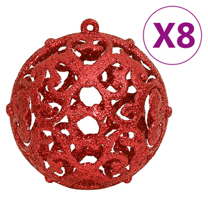 111 Piece Red Shatterproof Christmas Bauble Set Polystyrene