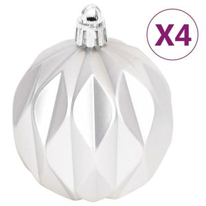 70 Piece Shatterproof Silver And White Christmas Bauble Set